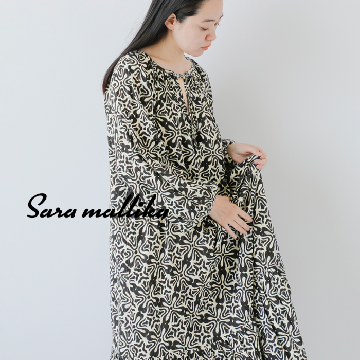 Sara mallika サラマリカ コットンプリントワンピース チュニック Sara mallika サラマリカ コットンプリントワンピース