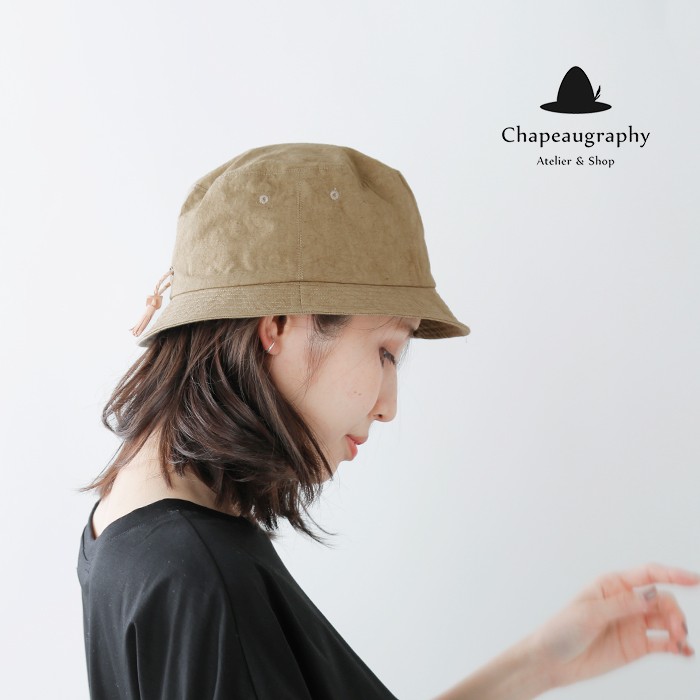 Chapeaugraphy(シャポーグラフィー)綿麻ウェザーバケットハット 074o