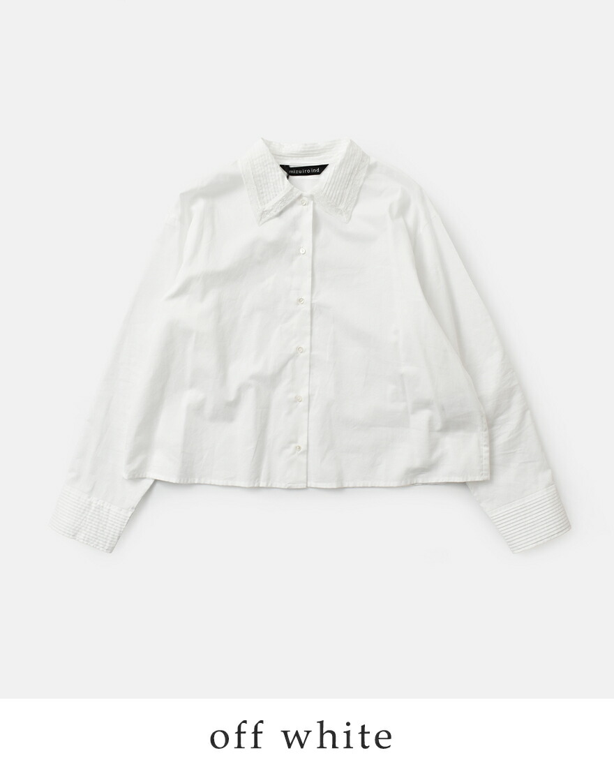 MIZUIRO ミズイロインド mizuiro ind コットン ピンタック カラー