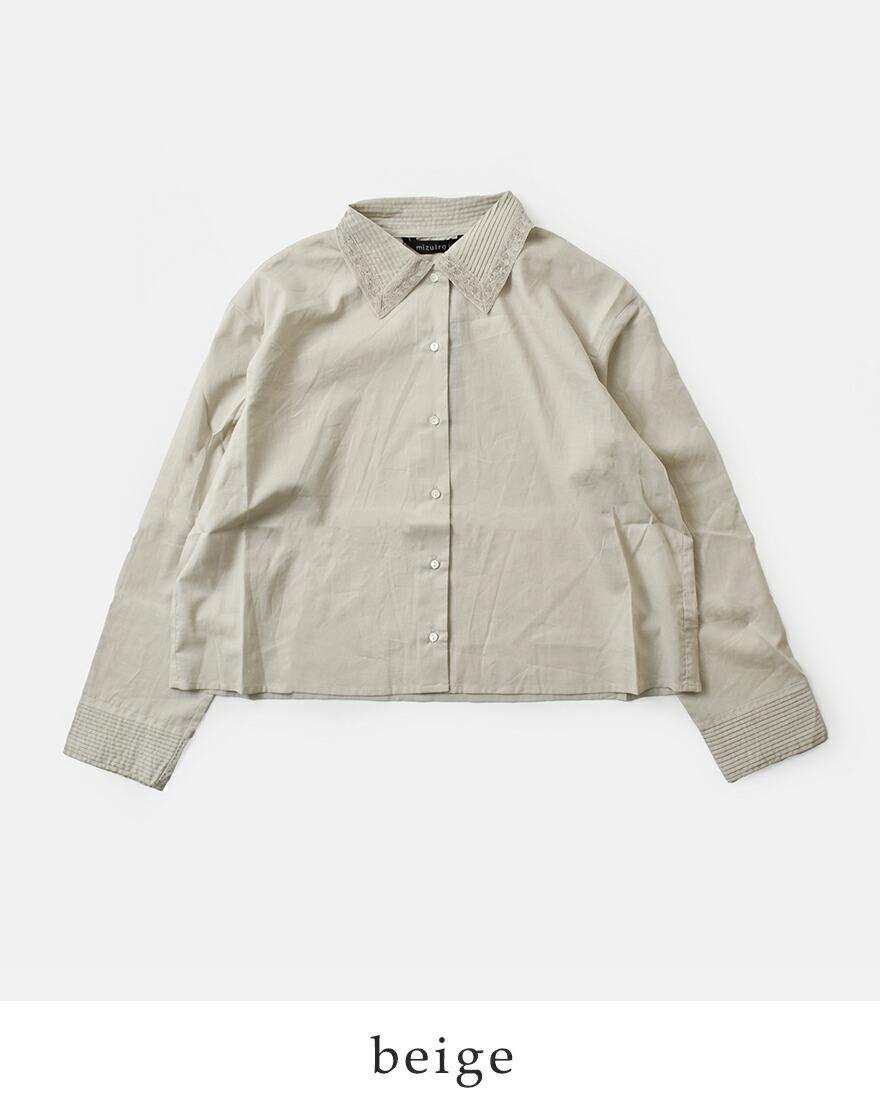 MIZUIRO ミズイロインド mizuiro ind コットン ピンタック カラー