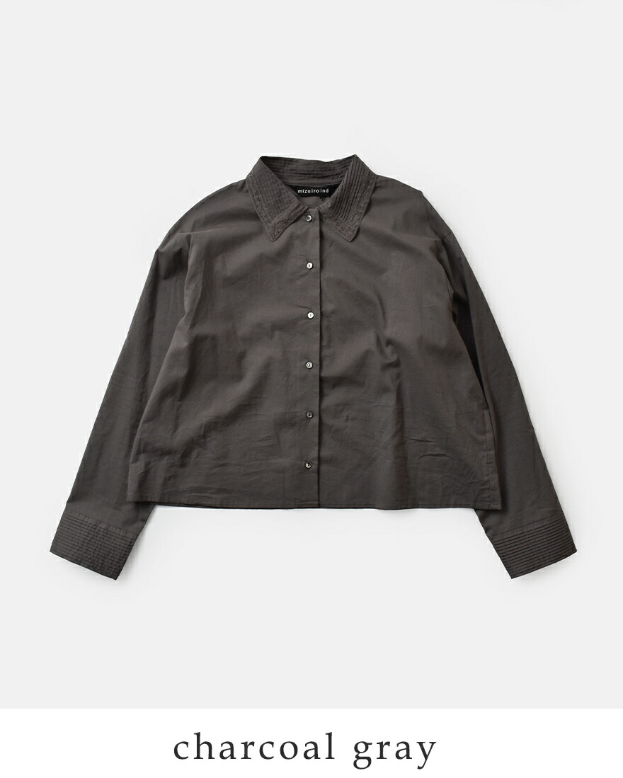 MIZUIRO ミズイロインド mizuiro ind コットン ピンタック カラー