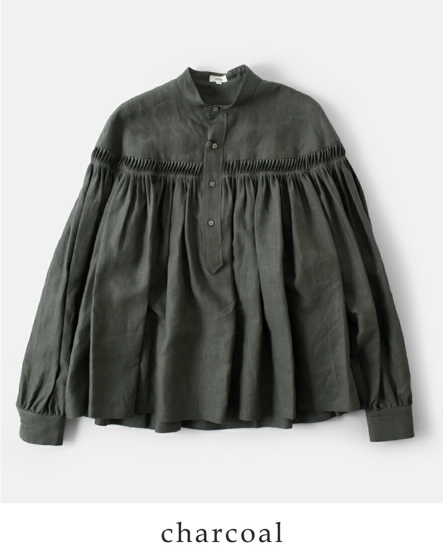 極美品◆Scye サイ◆リネン キャンブリック タック ブラウス◆ブラック38 000000011144-01-l.jpg?t=