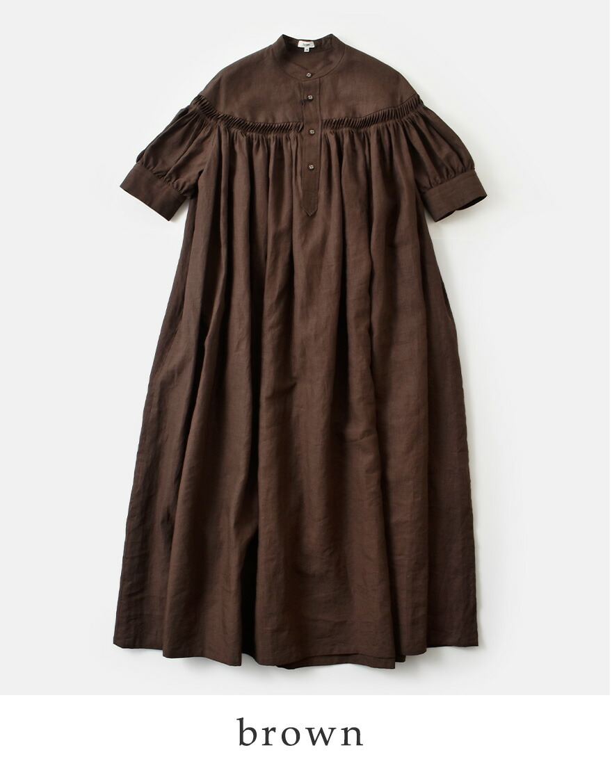Scye（サイ） リネン キャンブリック タック ドレス 60 1Linen Cambric