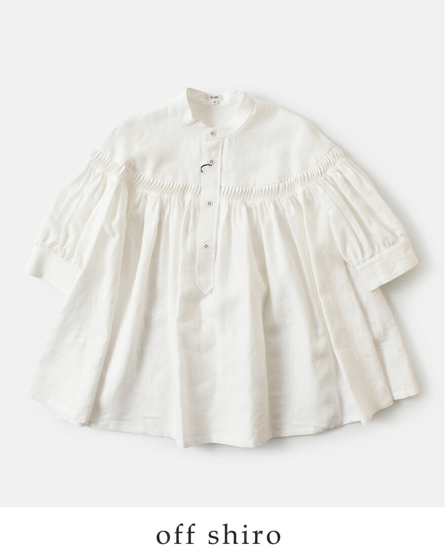 Scye（サイ） リネン キャンブリック タック 半袖 ブラウス 60 1Linen