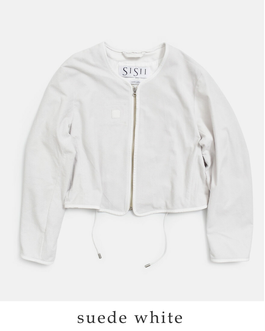シシ Sisii スエード ノーカラー ジップ ジャケット NO COLLAR ZIP JACKET 124-ol レディース  春夏 2026ss新作の画像