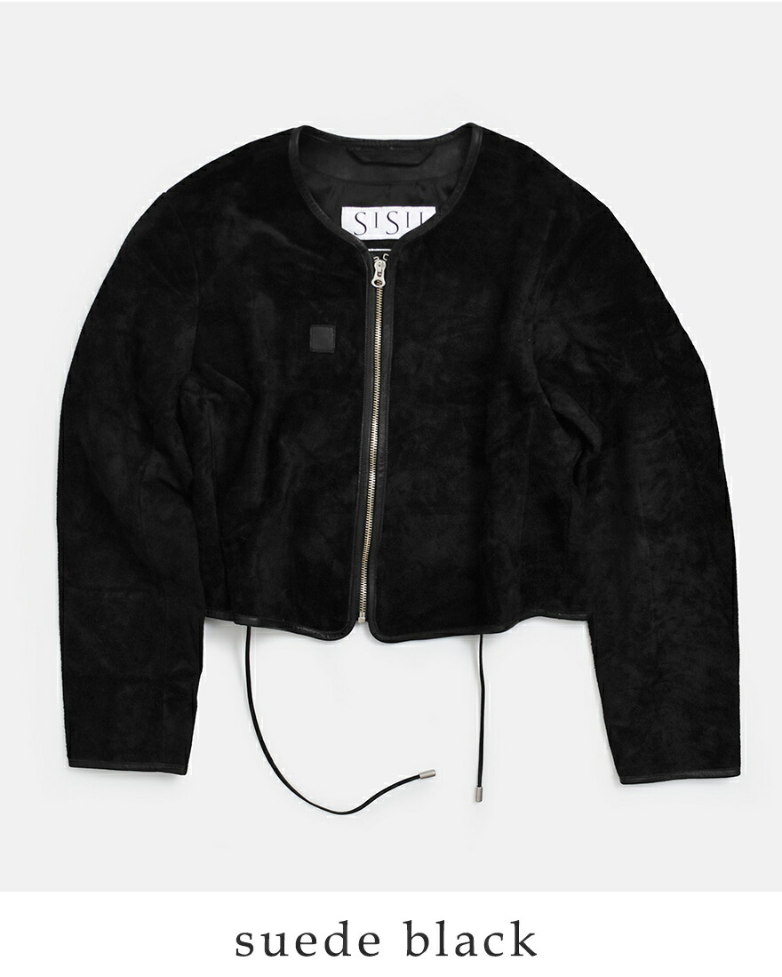 シシ Sisii スエード ノーカラー ジップ ジャケット NO COLLAR ZIP JACKET 124-ol レディース  春夏 2026ss新作の画像