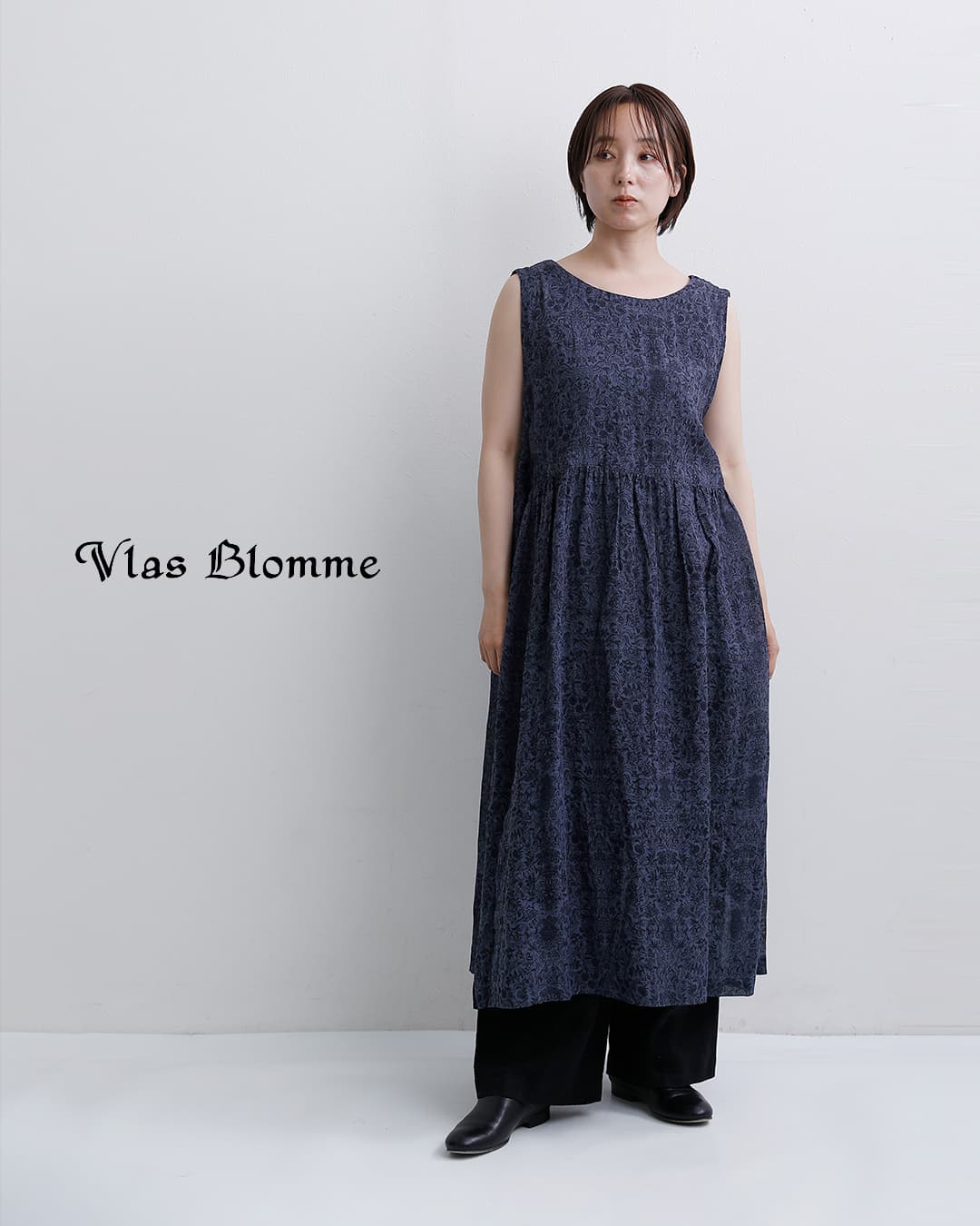 Vlas Blomme（ヴラスブラム） ダマスクプリント 2way ノースリーブ