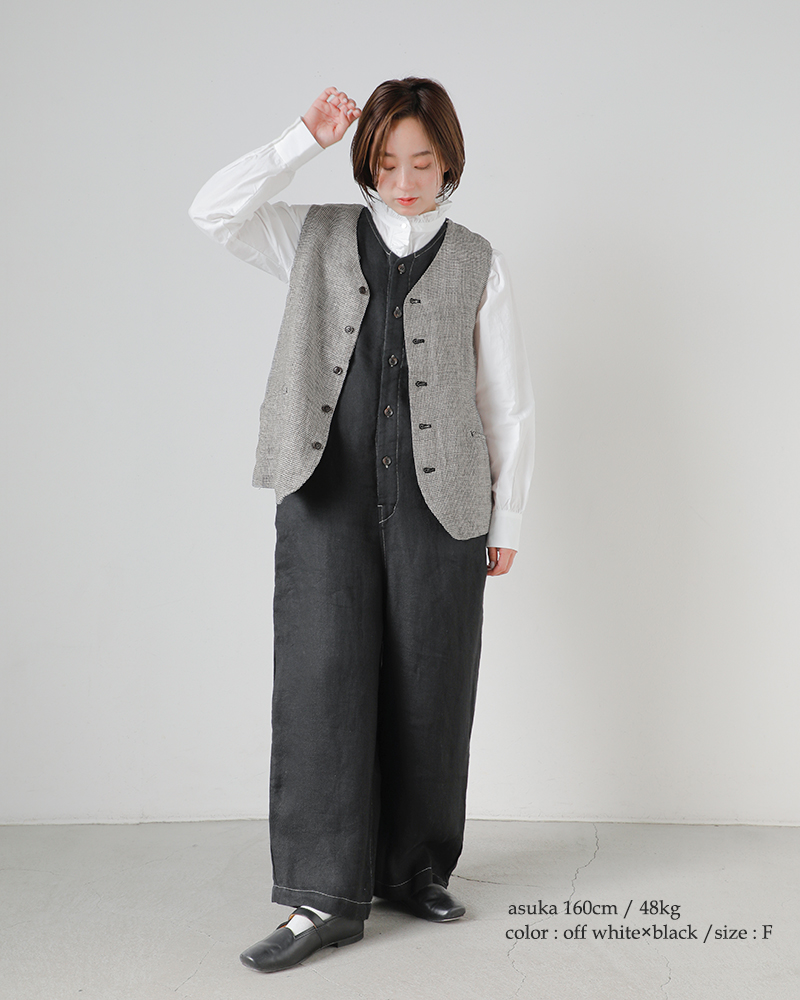 Vlas Blomme ブラスブラム リネン コンビネーション ジレ