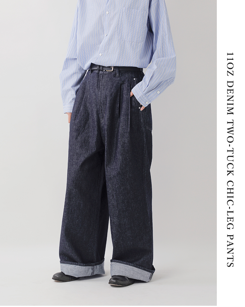 D.M.G. ドミンゴ 11ozデニム ツータック シックレッグ パンツ 14-0374d