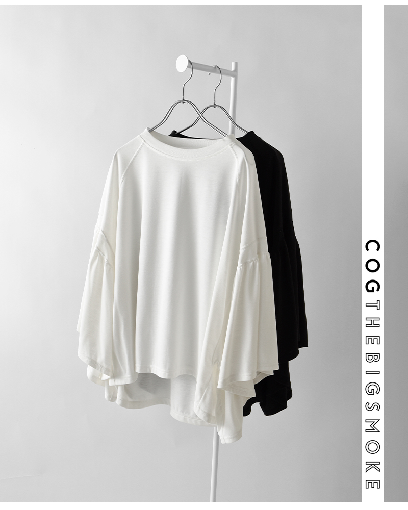 COGTHEBIGSMOKE コグザビッグスモークギャザースリーブT トップス COGTHEBIGSMOKE コグザビッグスモーク LAURA GATHERED SLV TOP