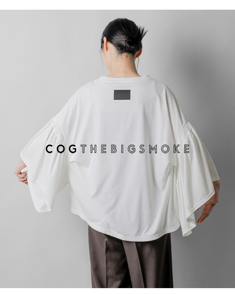 COGTHEBIGSMOKE コグザビッグスモークギャザースリーブT トップス COGTHEBIGSMOKE（コグ ザ ビッグスモーク） ギャザースリーブ Tシャツ