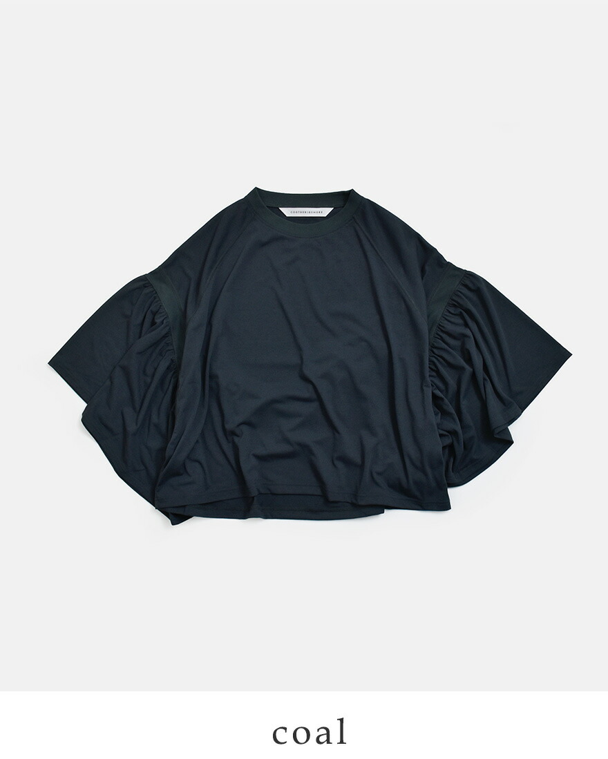 【キャッチャー】COGTHEBIGSMOKE Tシャツトラウザー COGTHEBIGSMOKE（コグ ザ ビッグスモーク） ギャザースリーブ Tシャツ