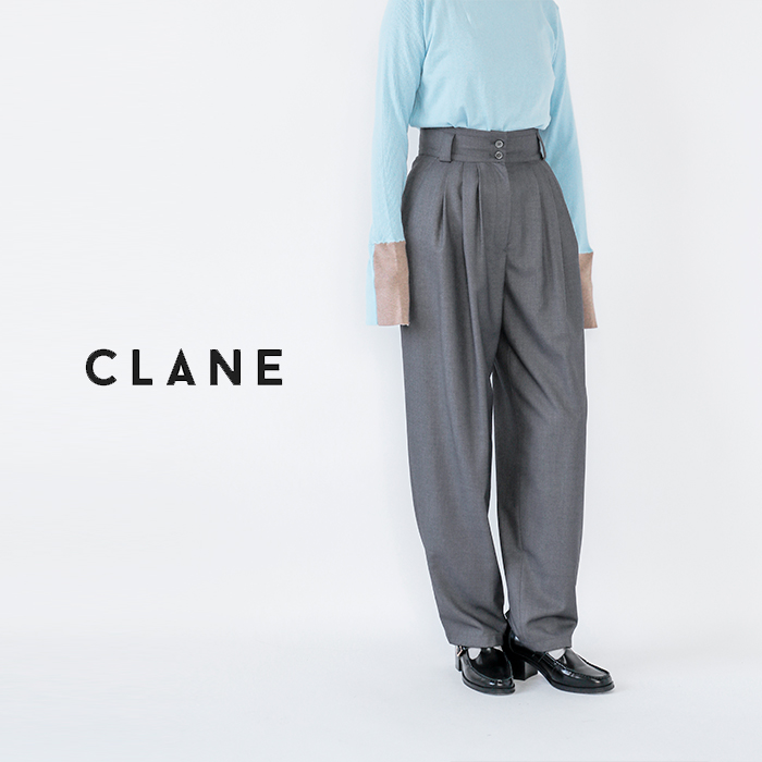 CLANE 【30%OFF】クラネ ワイド ベルト タック パンツ 17110