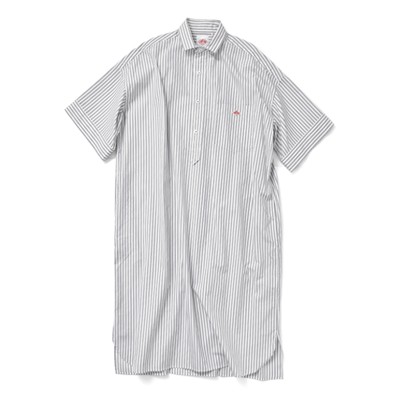 DANTON(ダントン) 100/2ストライプ コットンシャツワンピース jd-3655tss