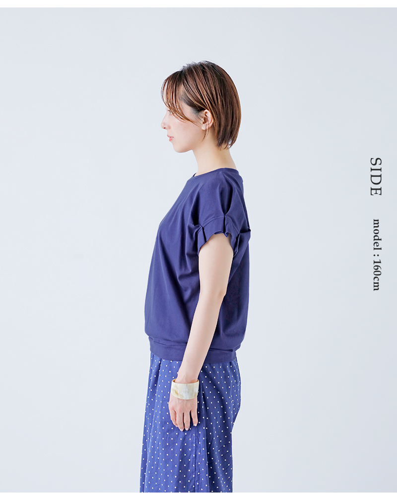 mizuiro-ind(ミズイロインド)コットンフリルスリーブクルーネックプルオーバー2-210110