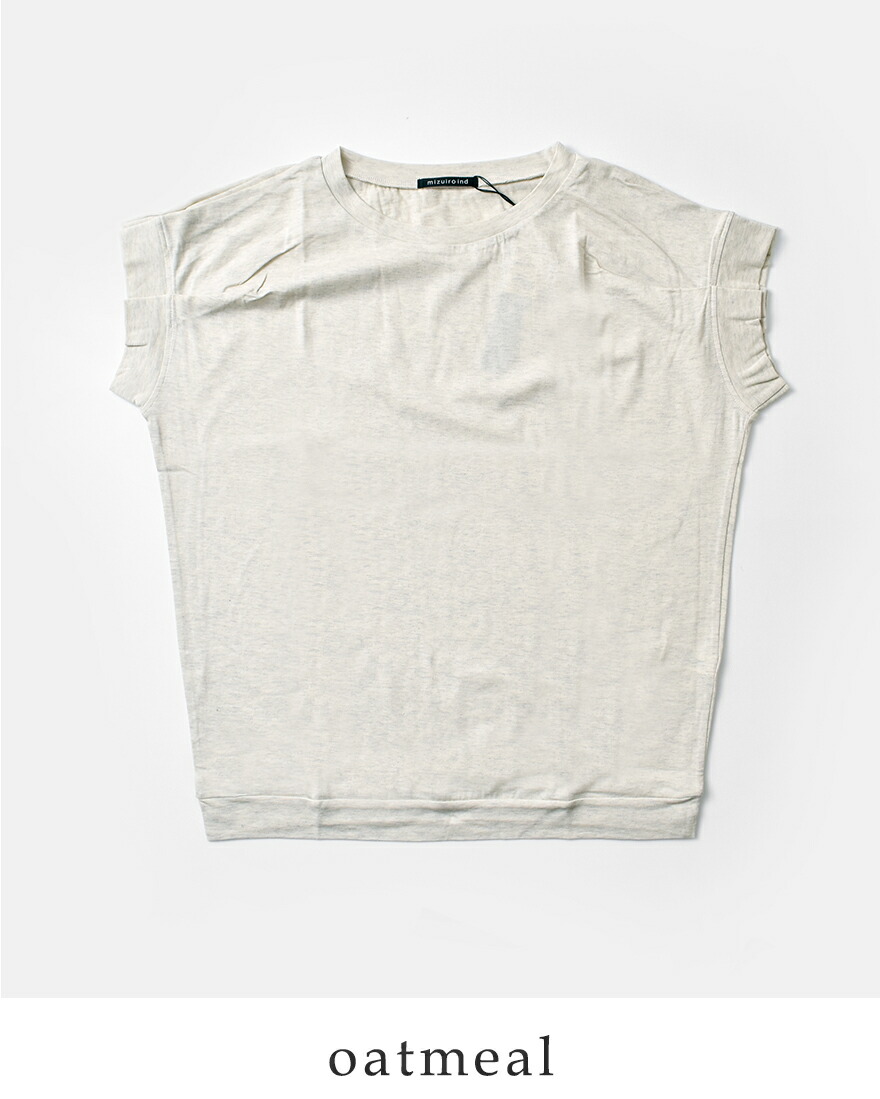 mizuiroind / ミズイロインド フリルスリーブ クルーネックプルオーバー 2-210110  レディース 半袖Tシャツ2025春 mizuiroind / ミズイロインド フリルスリーブ クルーネックプル