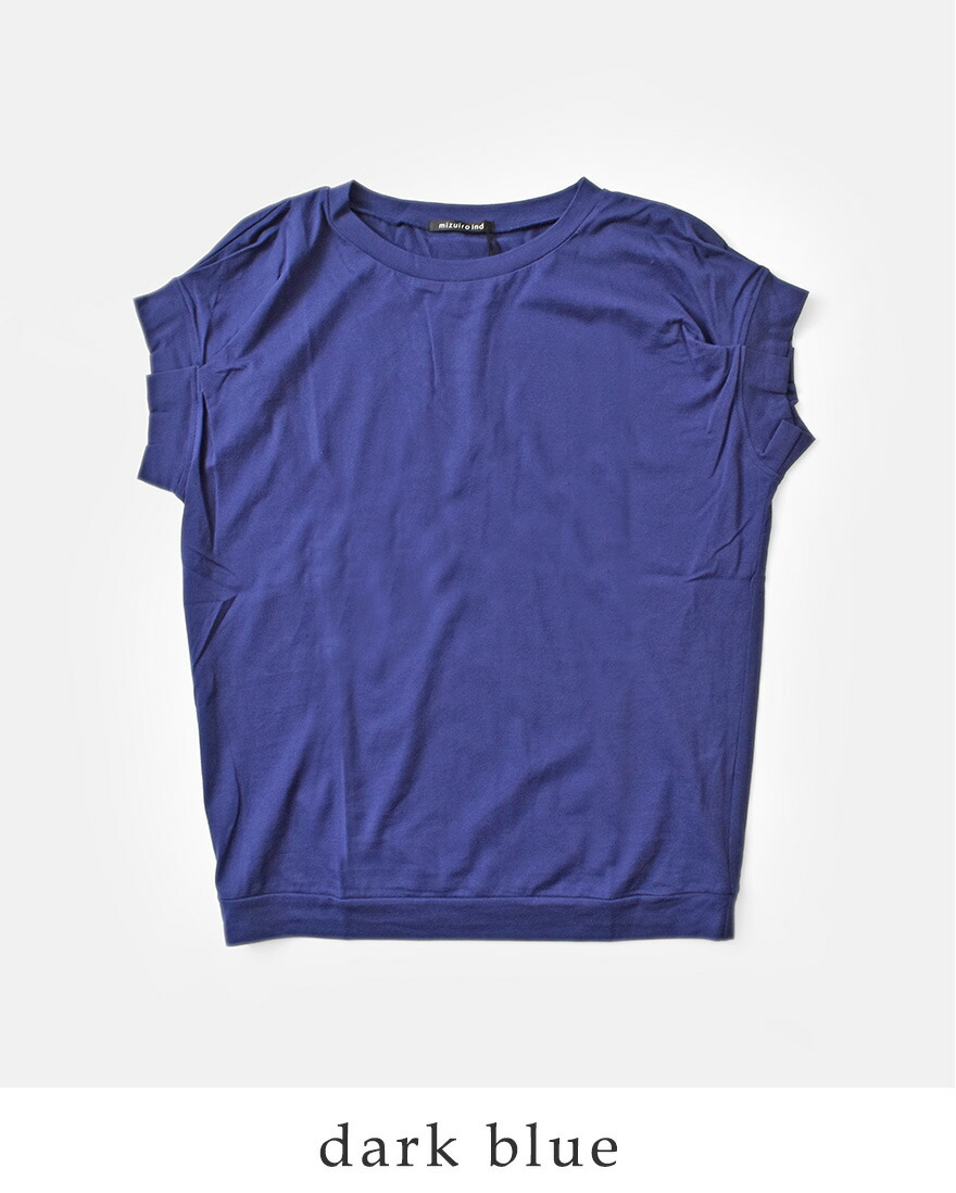 mizuiroind / ミズイロインド フリルスリーブ クルーネックプルオーバー 2-210110  レディース 半袖Tシャツ2025春 mizuiroind / ミズイロインド フリルスリーブ クルーネックプル