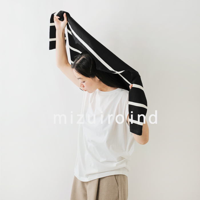 mizuiro ind(ミズイロインド)コットンフレンチスリーブサイドアッププルオーバー2-210117