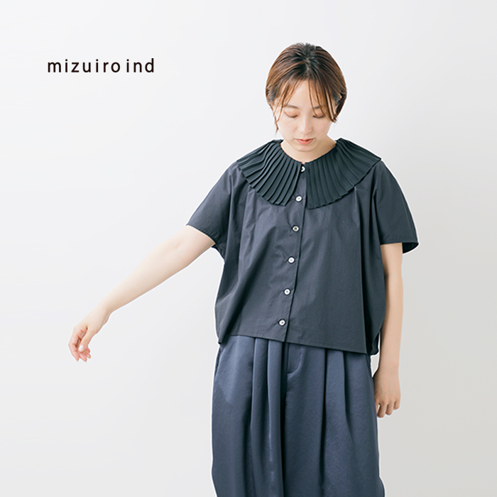 ミズイロインド　プリーツシャツ mizuiro ind プリーツカラーシャツ｜ MARcourt ONLINE STORE