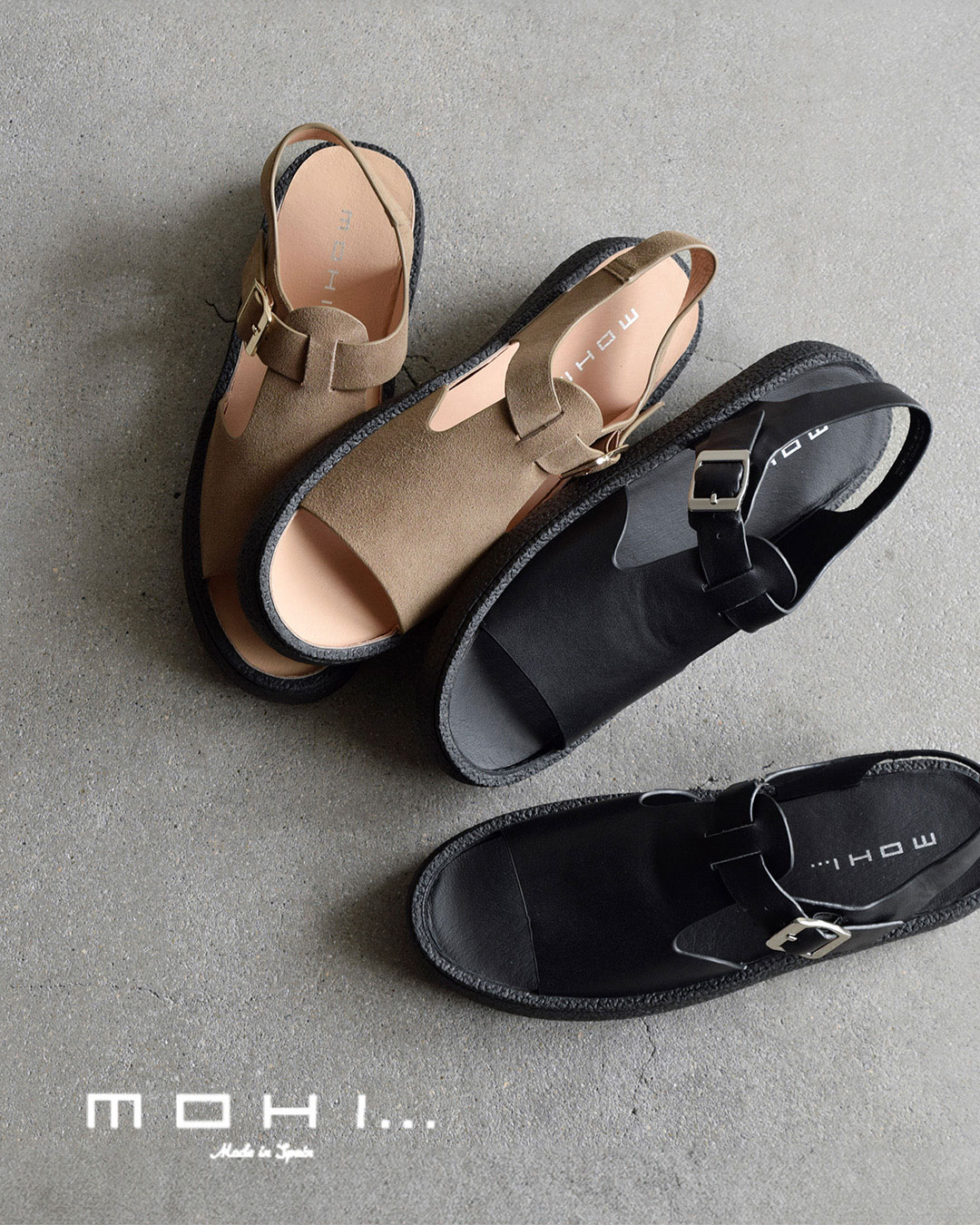 MOHI（モヒ） カウレザー ストラップ ベルト レザーサンダル 2-609