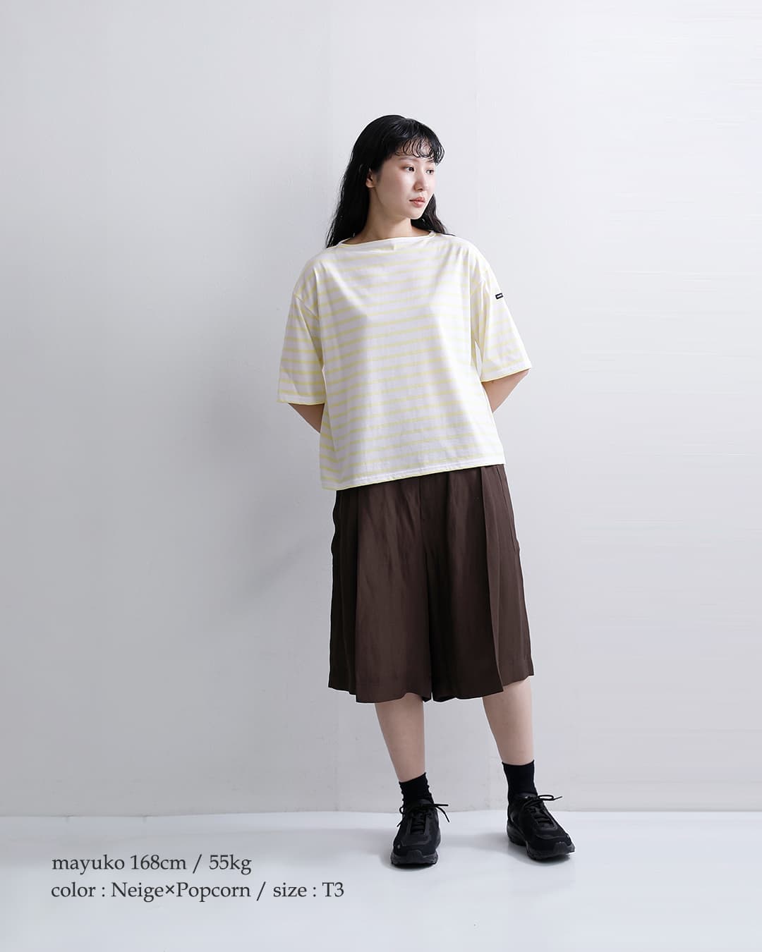 SAINT JAMES(セントジェームス)薄手コットン ボートネック ピリアック ルーズ ドロップ Tシャツ 20jc-8733-legr
