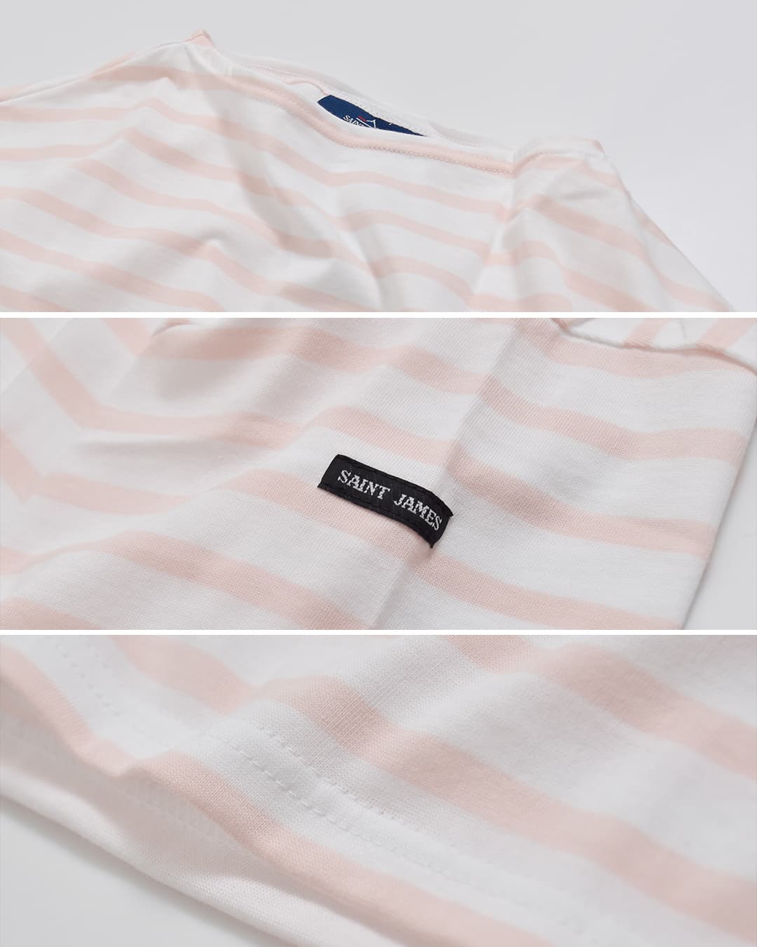 SAINT JAMES(セントジェームス)薄手コットン ボートネック ピリアック ルーズ ドロップ Tシャツ 20jc-8733-legr
