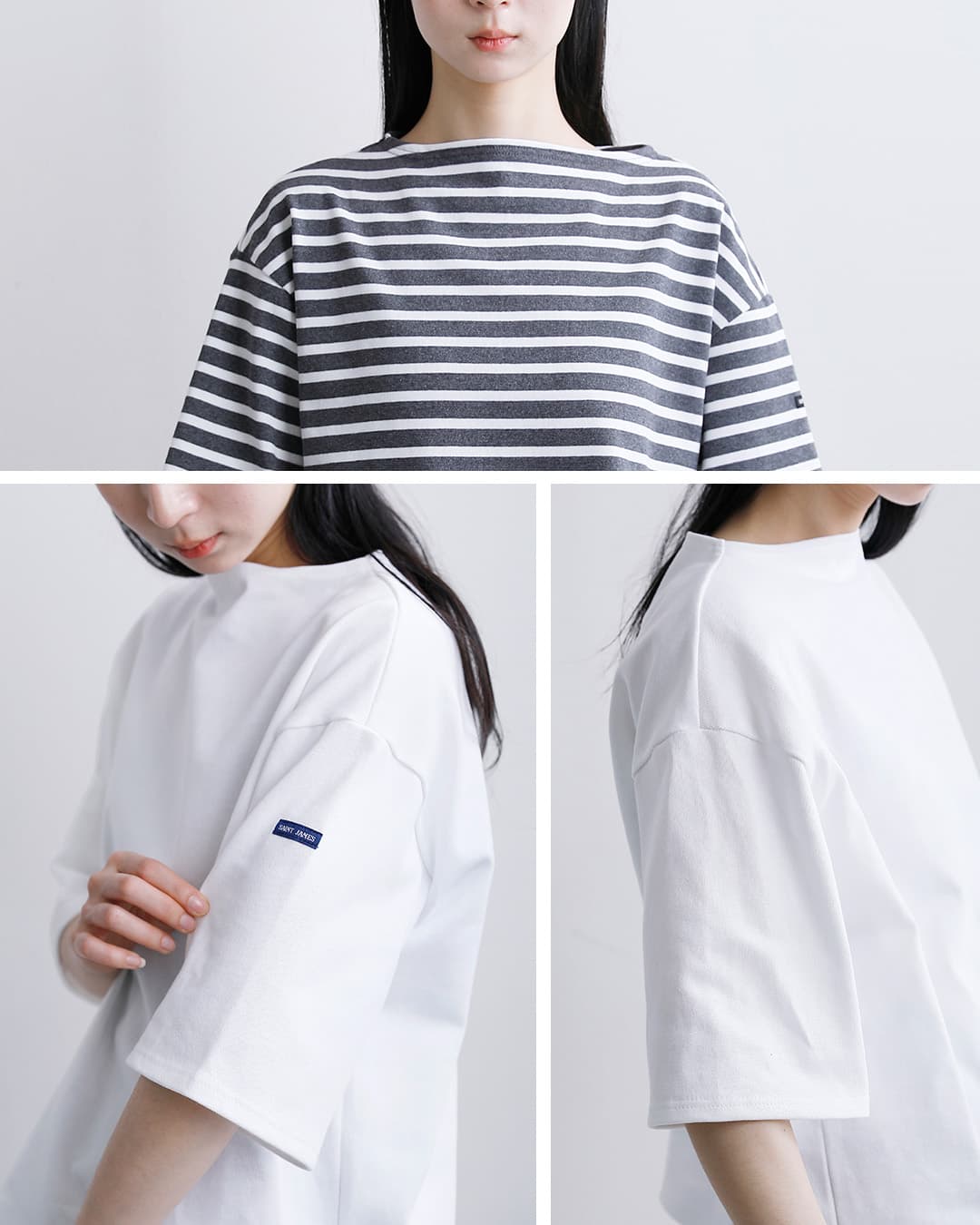 SAINT JAMES(セントジェームス)厚手 コットン ボートネック ウェッソンルーズ ドロップ Tシャツ 20jc-tee-loose