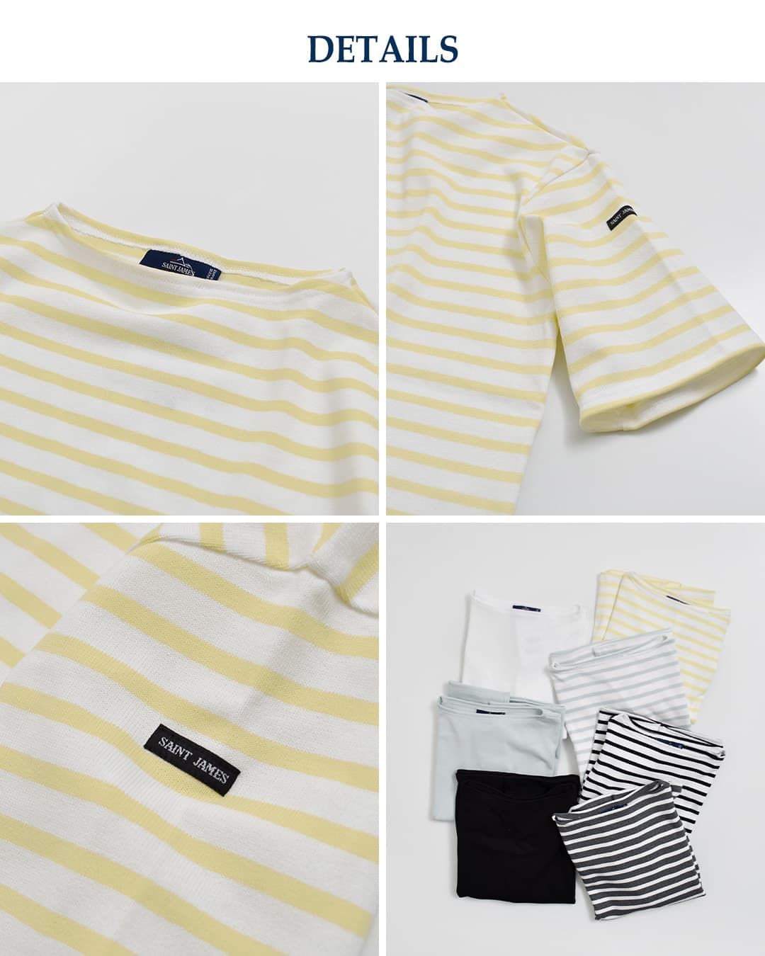 SAINT JAMES(セントジェームス)厚手 コットン ボートネック ウェッソンルーズ ドロップ Tシャツ 20jc-tee-loose