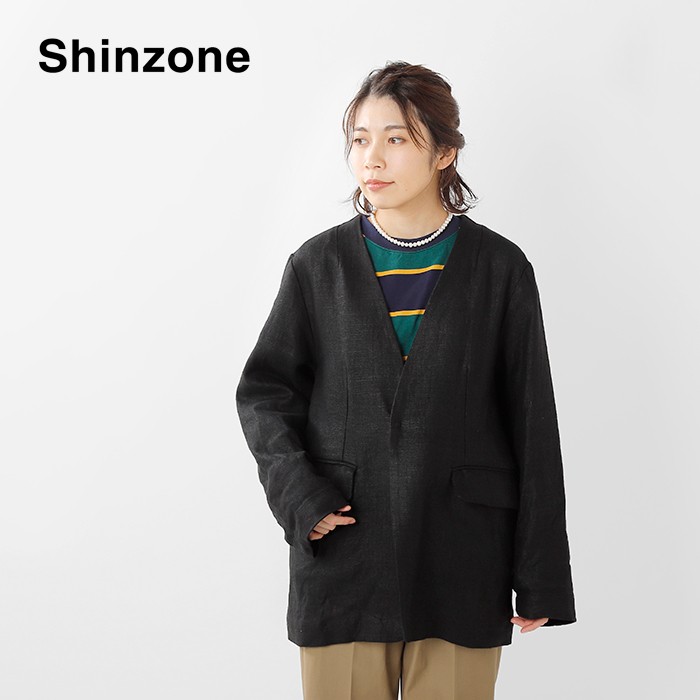 Shinzone シンゾーン リネンノーカラージャケット 20smsjk52