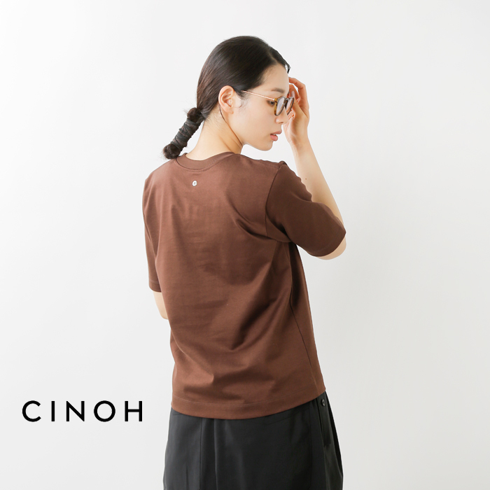 CINOH(チノ)コットンクルーネックコンパクトTシャツ 21scu003