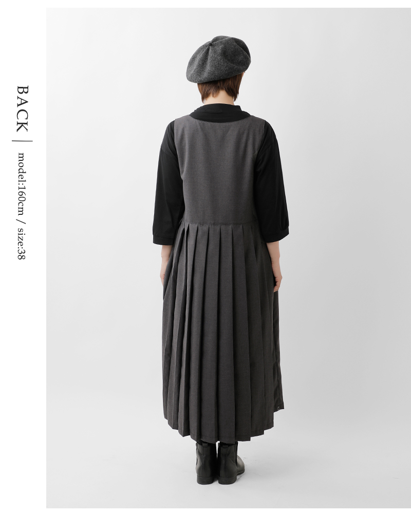 イナ ina aranciato別注 胸切替タック Vネック ノースリーブ