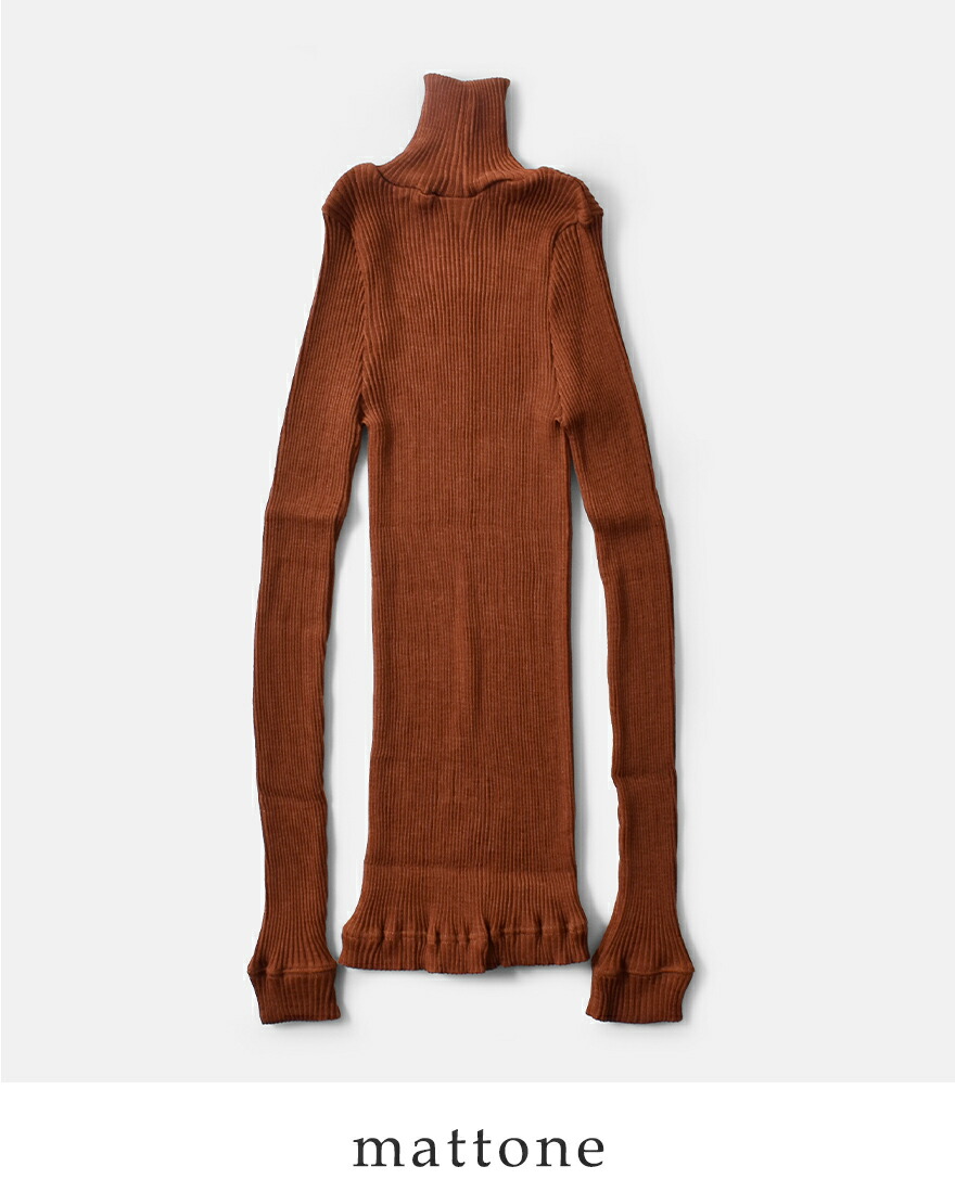 GICIPI ジチピ ウール シルク タートルネック リブ ニットソー プル