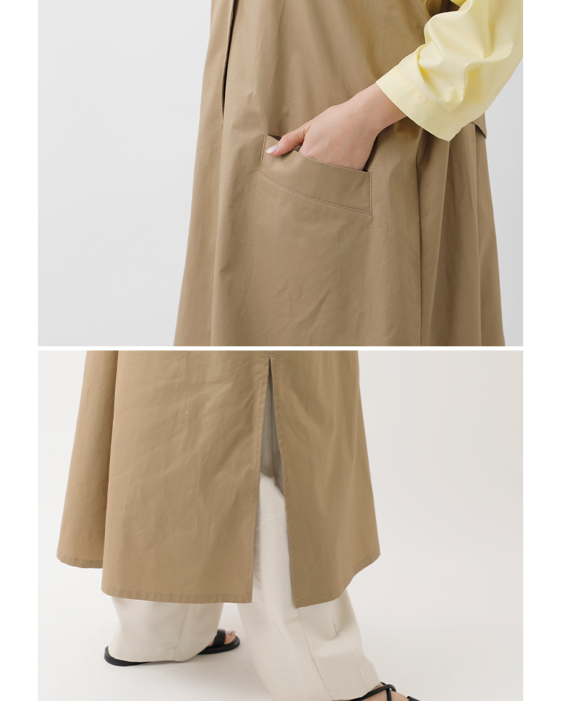 ina(イナ)コットンVネック脇スリットロングジレ246148