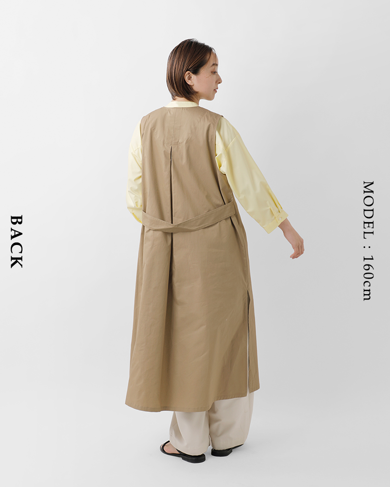 ina(イナ)コットンVネック脇スリットロングジレ246148