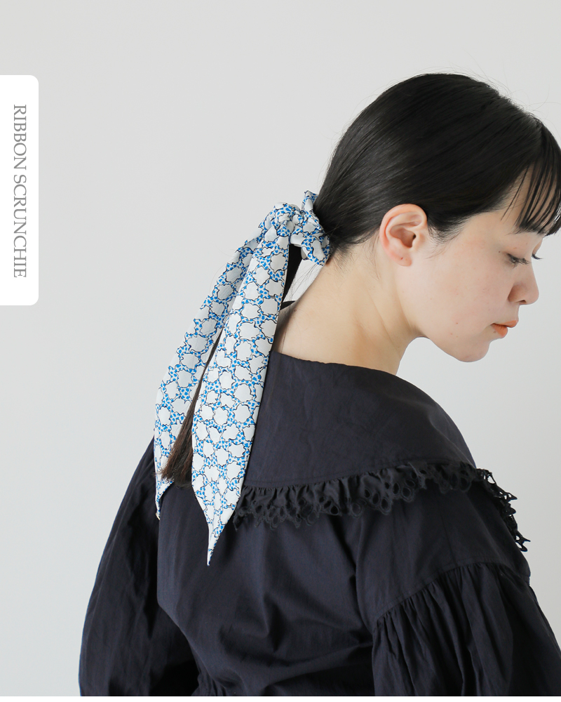Shinzone(シンゾーン)ポルトプリントリボンシュシュ“RIBBONSCRUNCHIE”25mmsit03