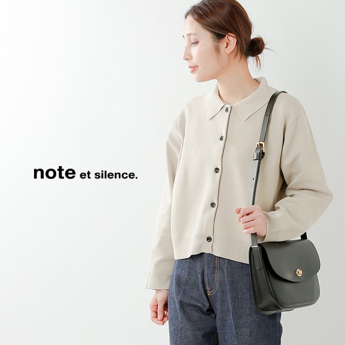 note et silence ノートエシロンス コットンマリンニットポロ襟