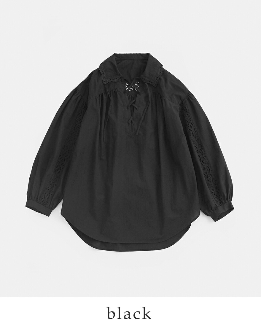 Shinzone（シンゾーン） コットン レースアップ ブラウス LACE-UP