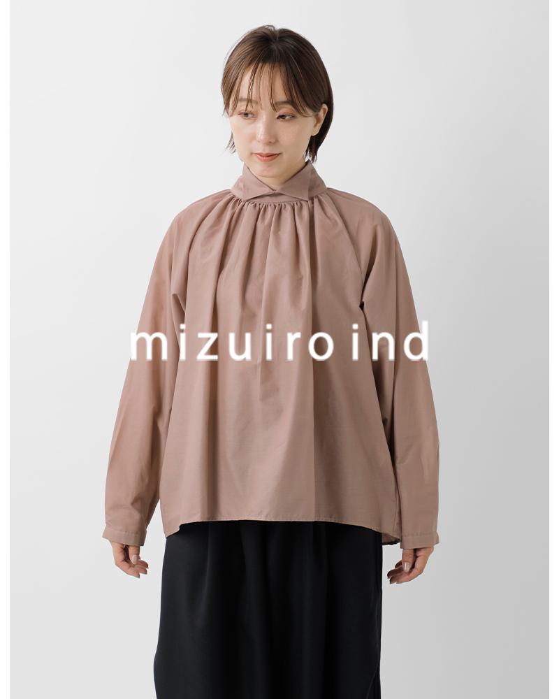 mizuiroind（ミズイロインド） コットン スタンドシャツカラー