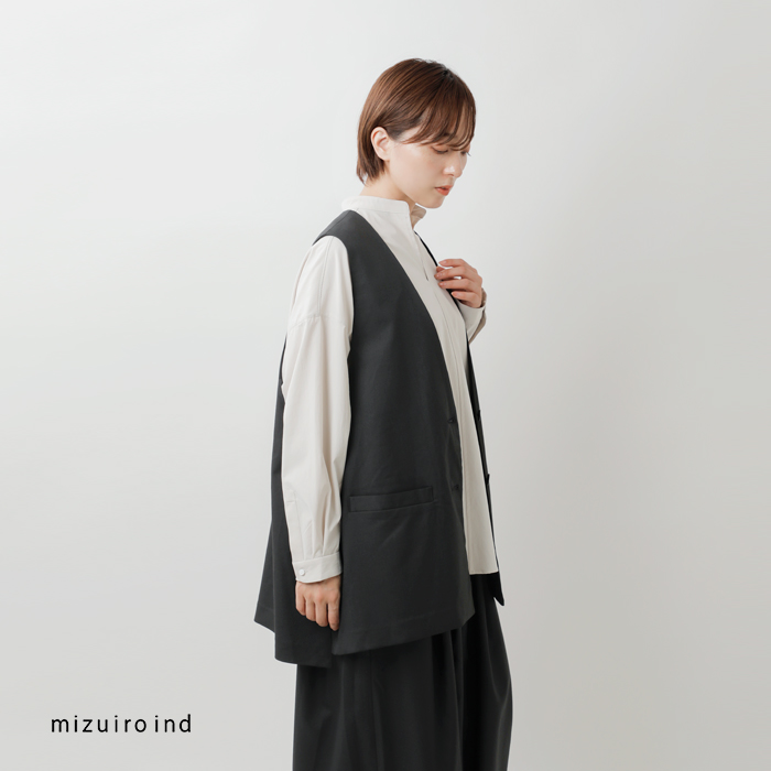 MIZUIRO ミズイロインド mizuiro ind ディープ Vネック ワイド ベスト