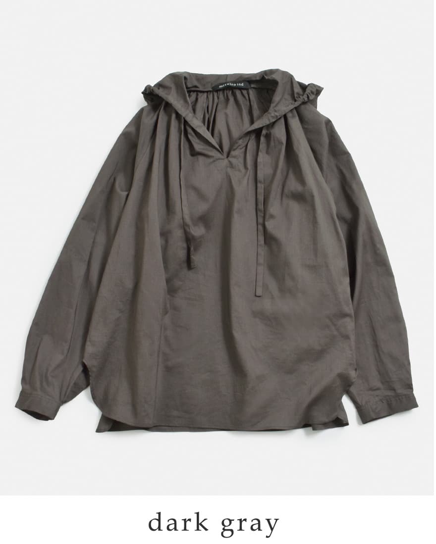MIZUIRO ミズイロインド mizuiro ind コットン フーデッド ギャザー