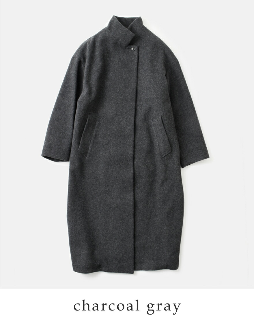 MIZUIRO ミズイロインド mizuiro ind ウール ブレンド スタンドカラー