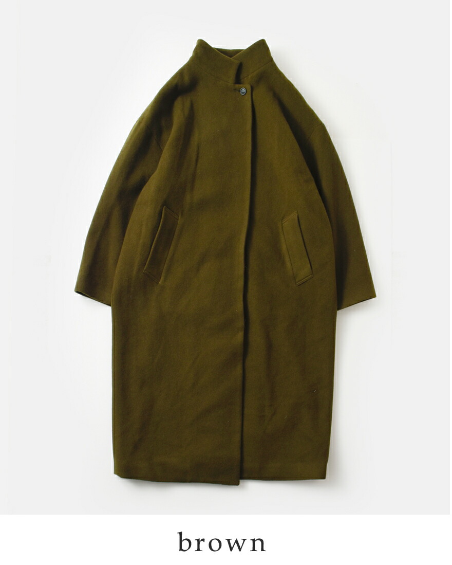 MIZUIRO ミズイロインド mizuiro ind ウール ブレンド スタンドカラー