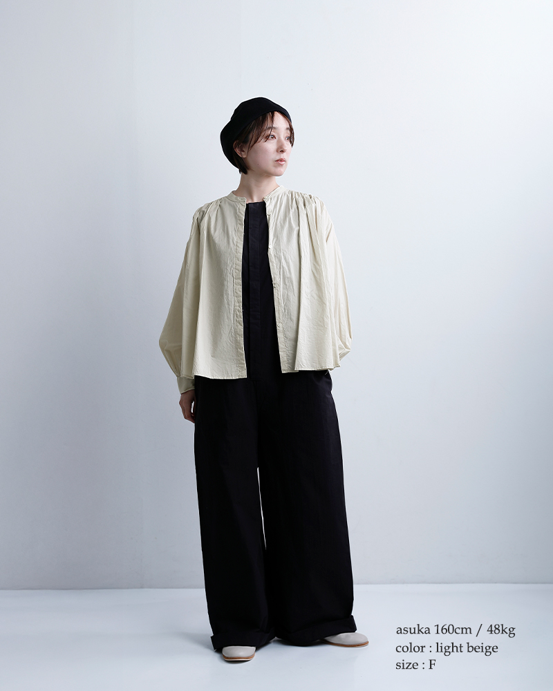 MidiUmi（ミディウミ） コットン ギャザー ワイド シャツ 3-73966261 