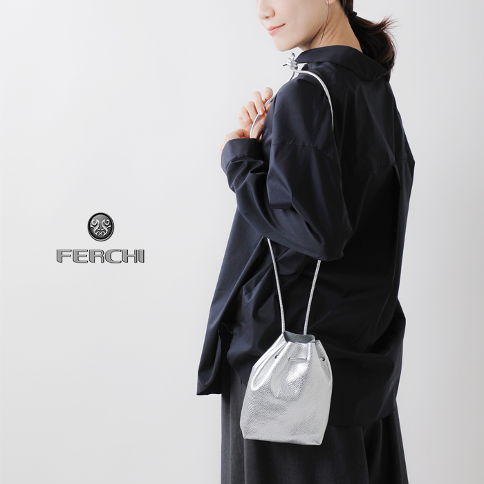 Barcelona（LOEWE） フェルチ FERCHI ドラーロレザー メタリック 巾着