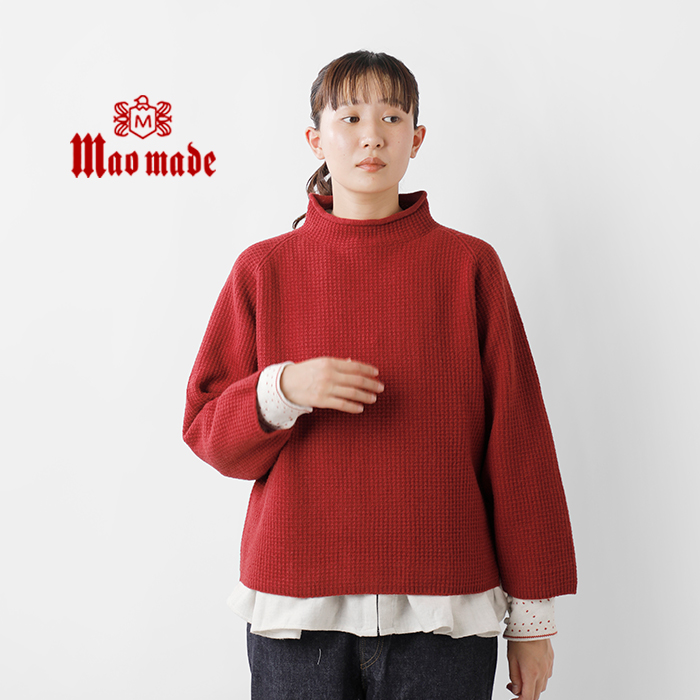 ☆】【30%OFF】mao made マオメイド エアーヤーン モックネック ニット