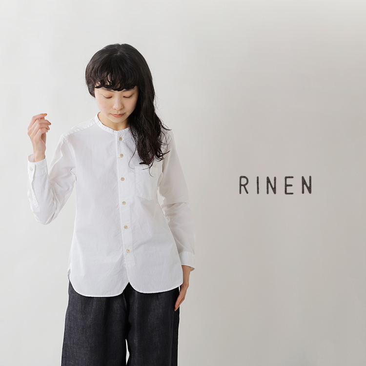 感謝価格 RINEN リネン 半袖 カットソー 半袖 カットソー バンドカラー