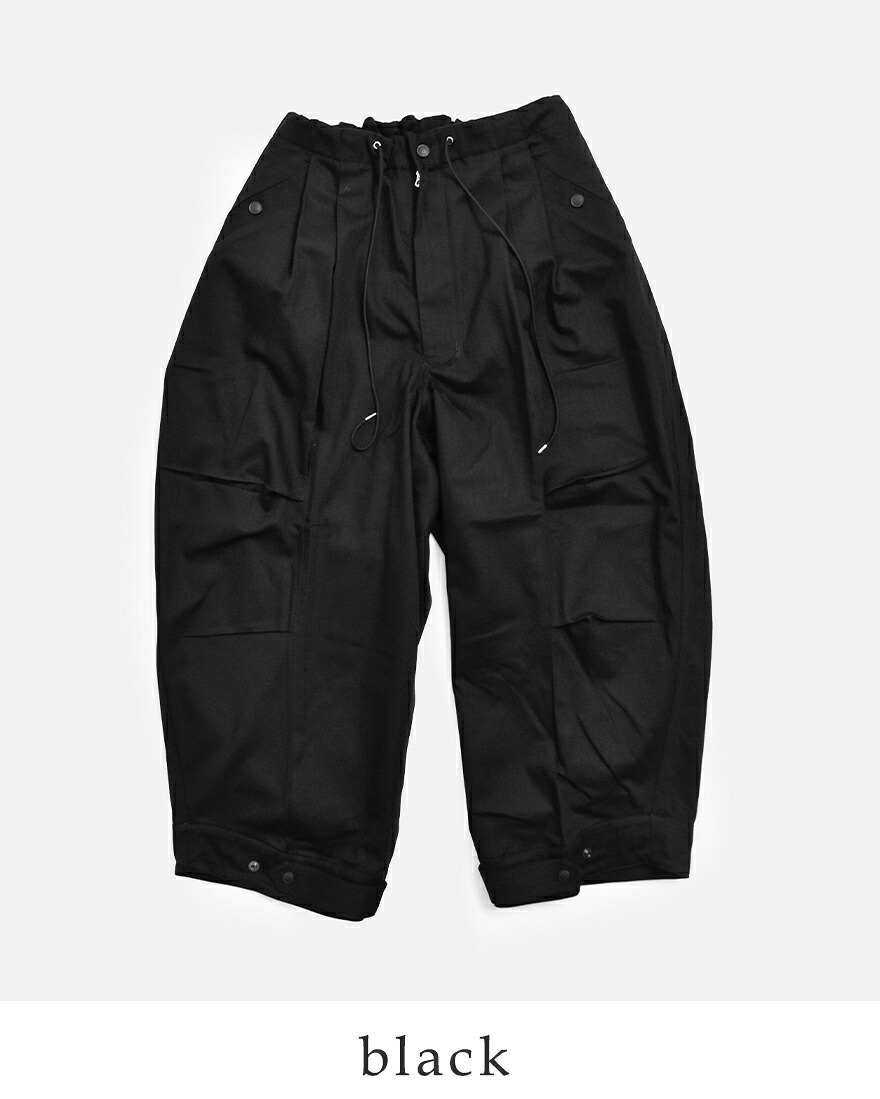 ARMEN アーメン　コットン　ヘリンボーン　サロペット　黒　春秋　フリー ハバーサック HAVERSACK コットン ヘリンボーン クロップド アーミー