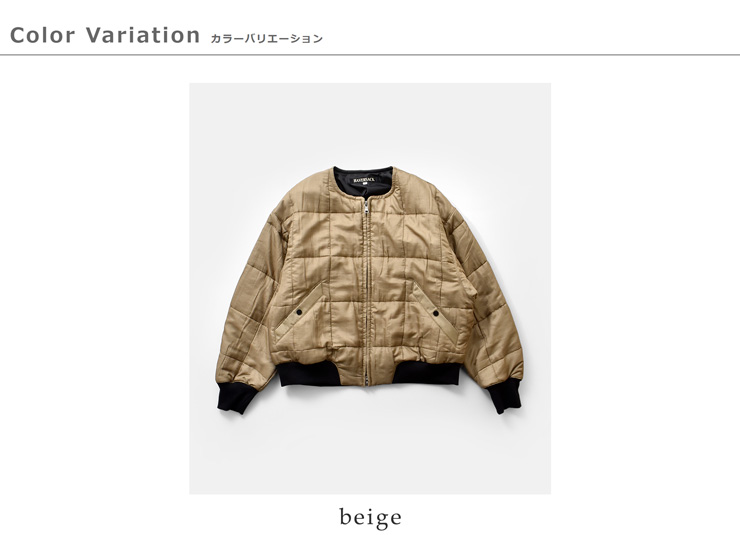 SAC ハバーサック HAVERSACK シルク キルティング ノーカラー ブルゾン