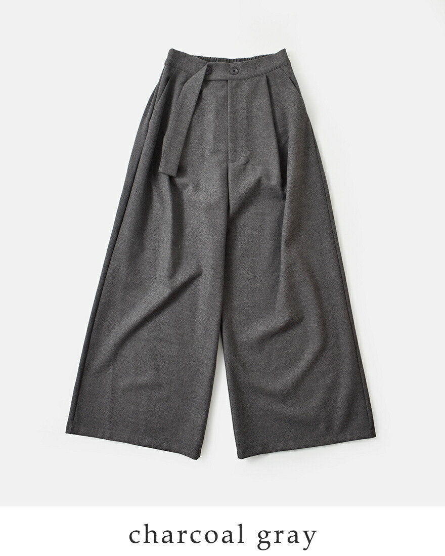 新品　未使用CYAN TOKYO グレー サルエルパンツ CYAN TOKYO（シアントーキョー） オーバー ベルト フラノ ワイド