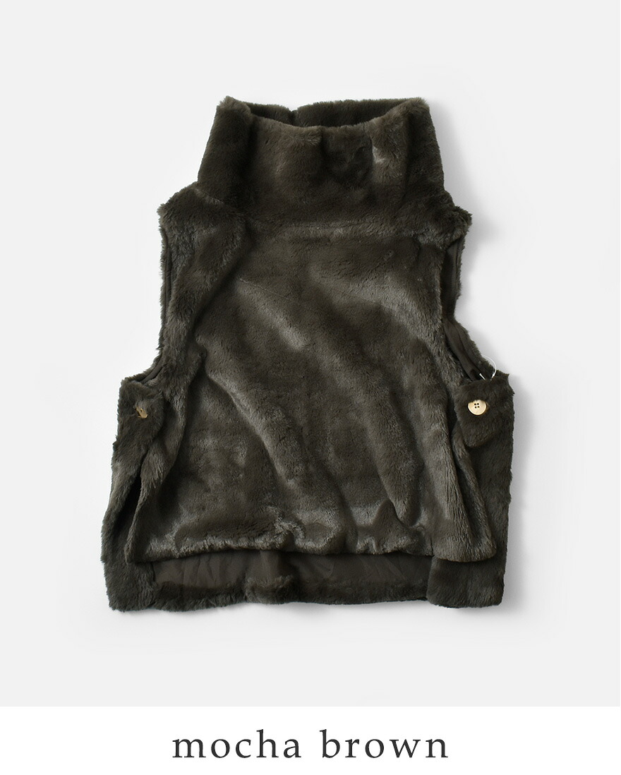 美品【CYAN tokyo】 バックオーバー　カーリーファーベスト　ブラック CYAN TOKYO（シアントーキョー） セール【50%OFF】シアントーキョー